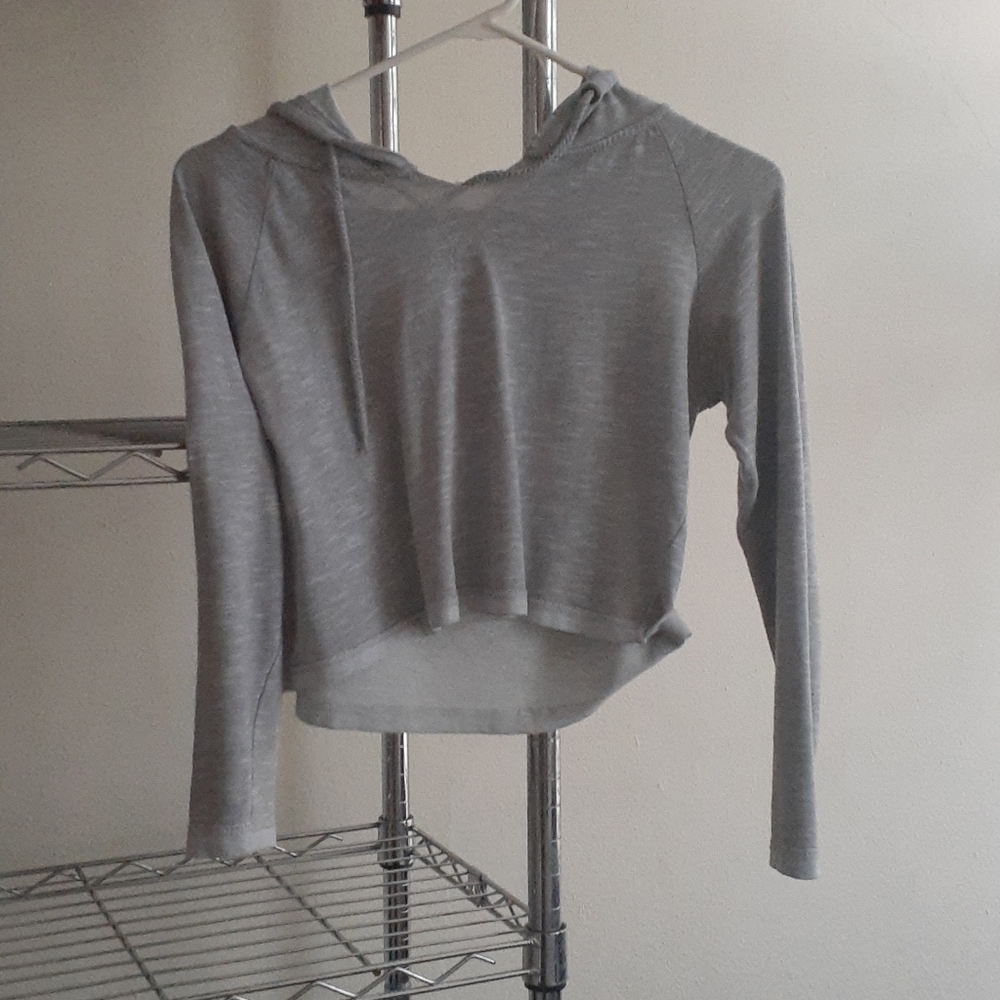 🔴Women's Gray Cropped Sweatshirt S